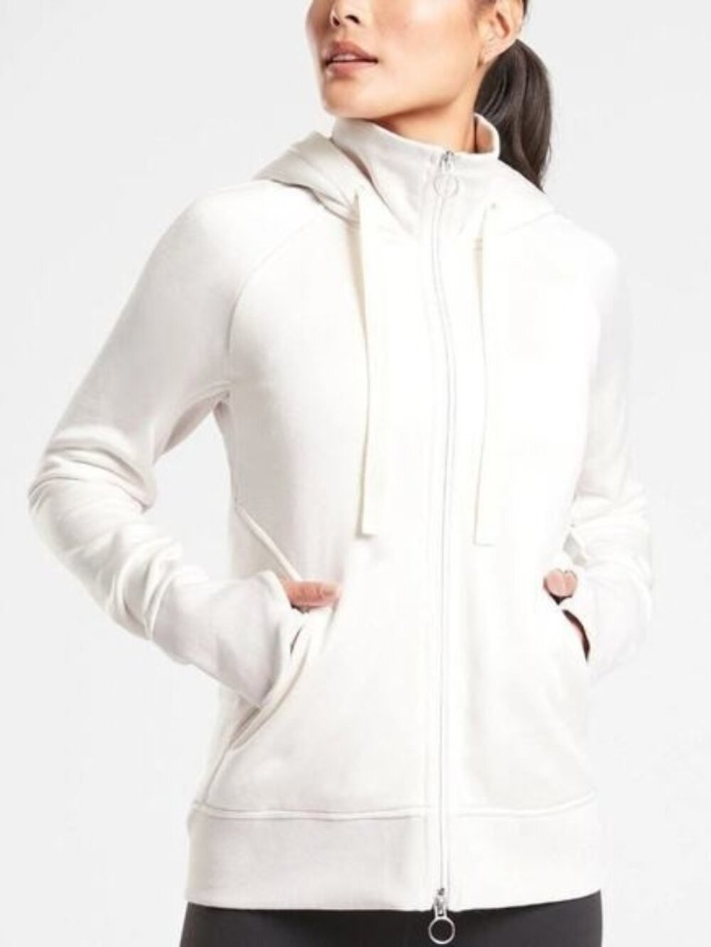 ATHLETA Triumph Hoodie WHITE Size MED